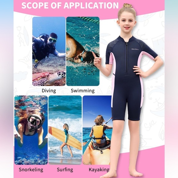 NWOT Seaskin Wet Suit for Girls Size 8 - Picture 6 of 13